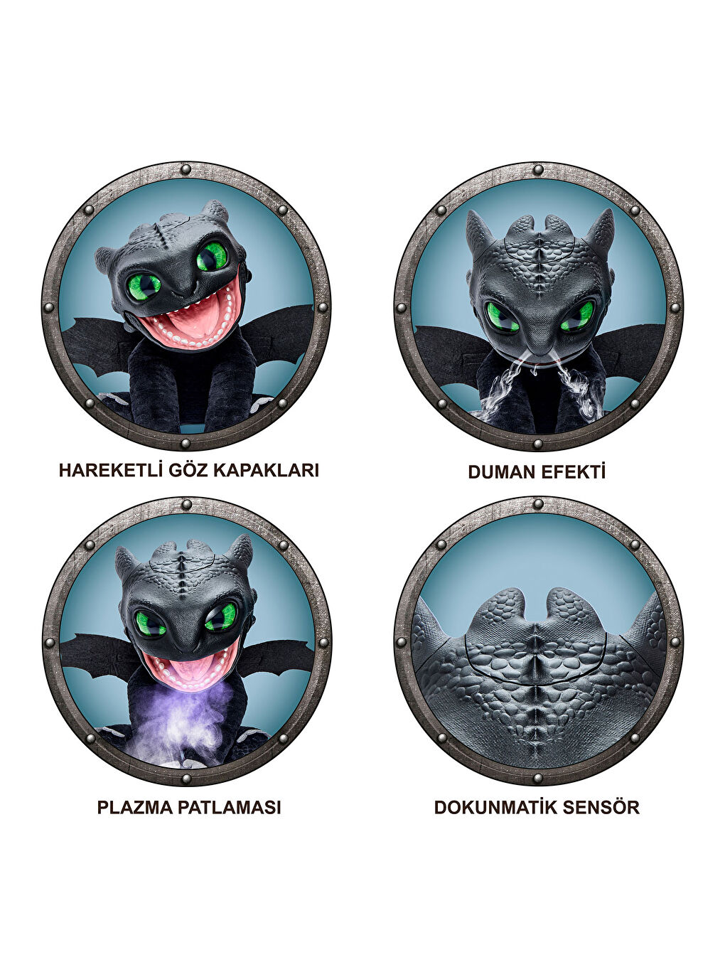 Ejderhanı Nasıl Eğitirsin Dişsiz Real FX Elektronik Kukla 30cm HTTYD-1001-3