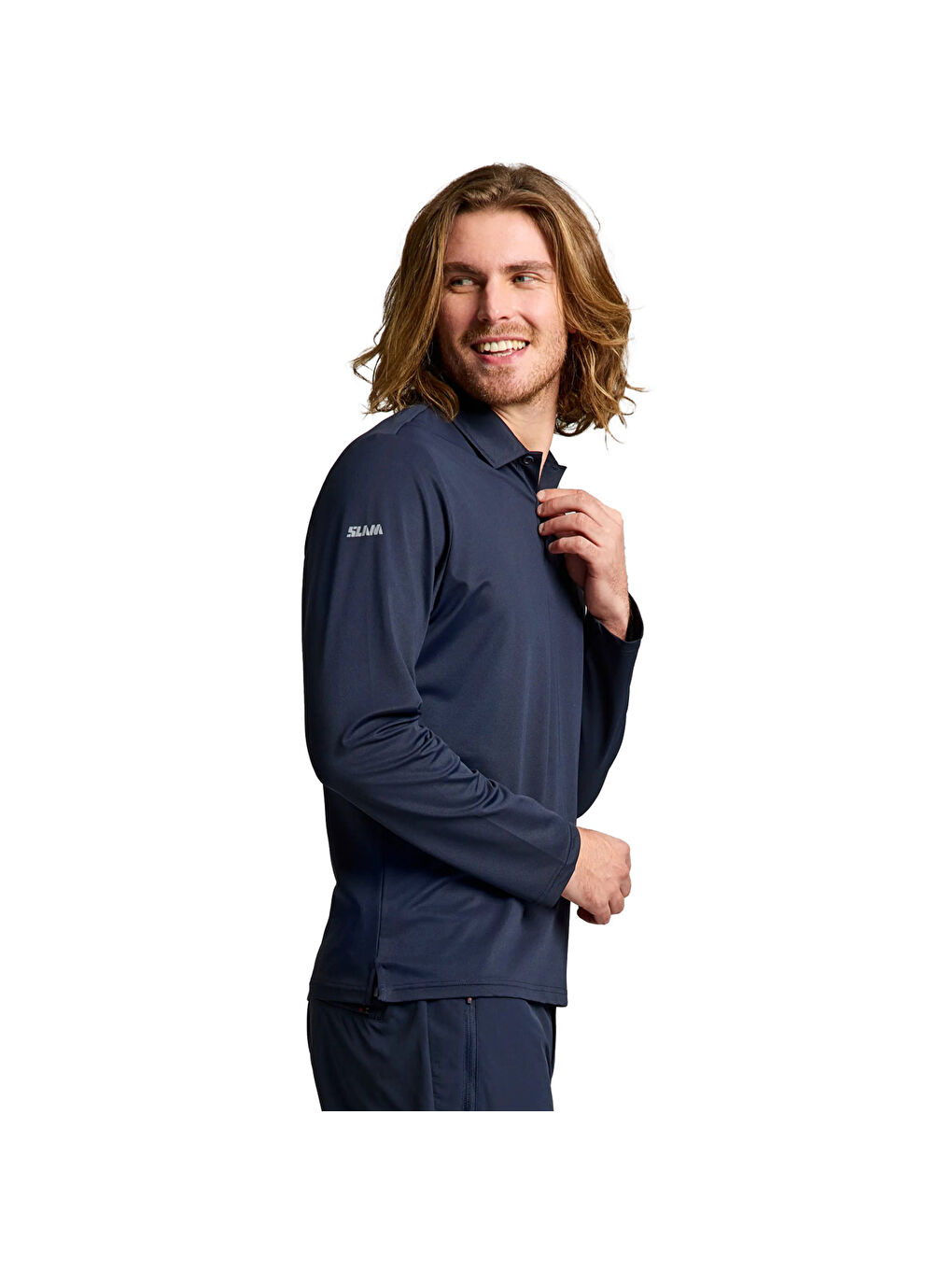 Lacivert Erkek Uzun Kollu Polo Yaka Tişört-1