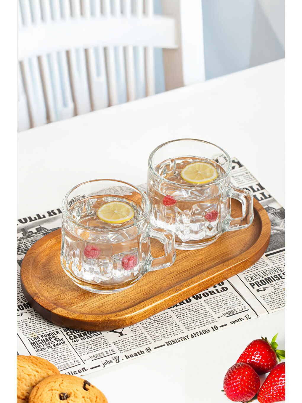 Renksiz 9192 Alexi 6'lı Cam Kulplu Kupa Seti - Çay Kahve Fincan Kupa Takımı 150cc