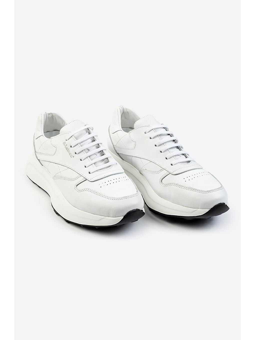 Beyaz Nopa Hakiki Deri Erkek Sneaker-1