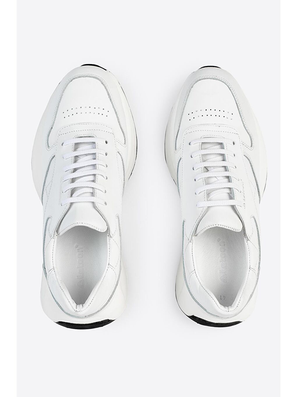 Beyaz Nopa Hakiki Deri Erkek Sneaker-5