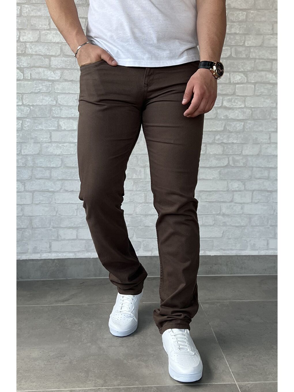 Bej Gabardin Erkek Pantolon