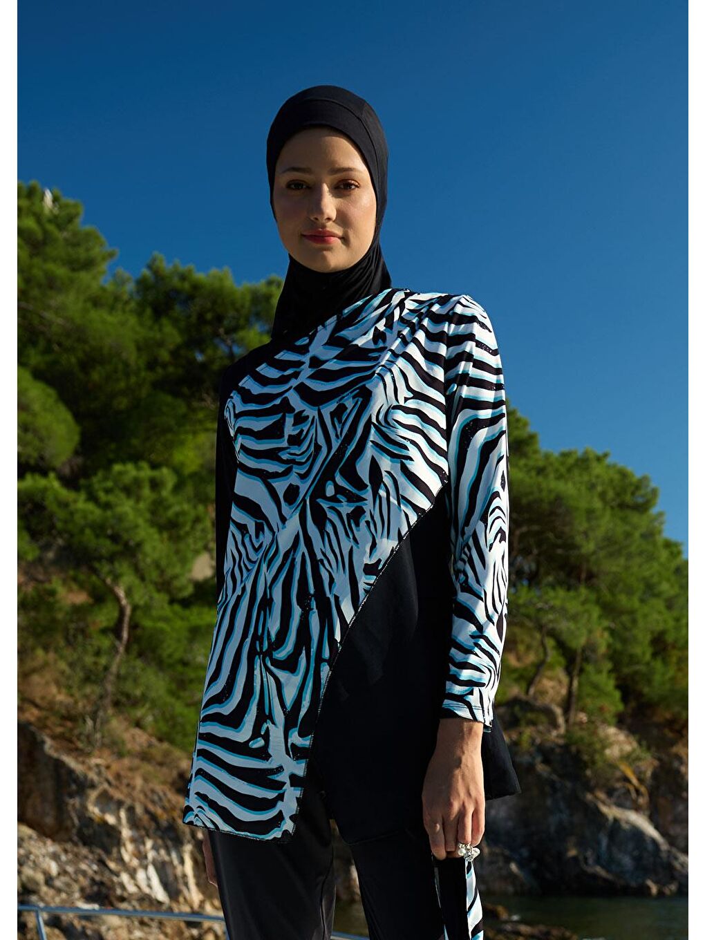 Karışık Zebra Kapalı Mayo Üstü-2