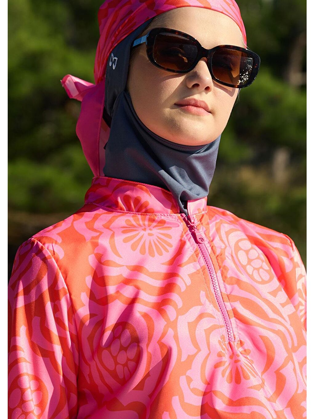 Dinamik Pembe Çiçek Paraşüt Mayo Takımı-1