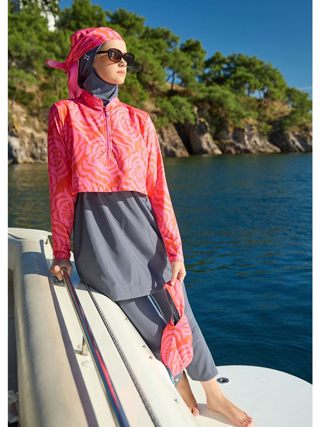 Dinamik Pembe Çiçek Paraşüt Mayo Takımı-3