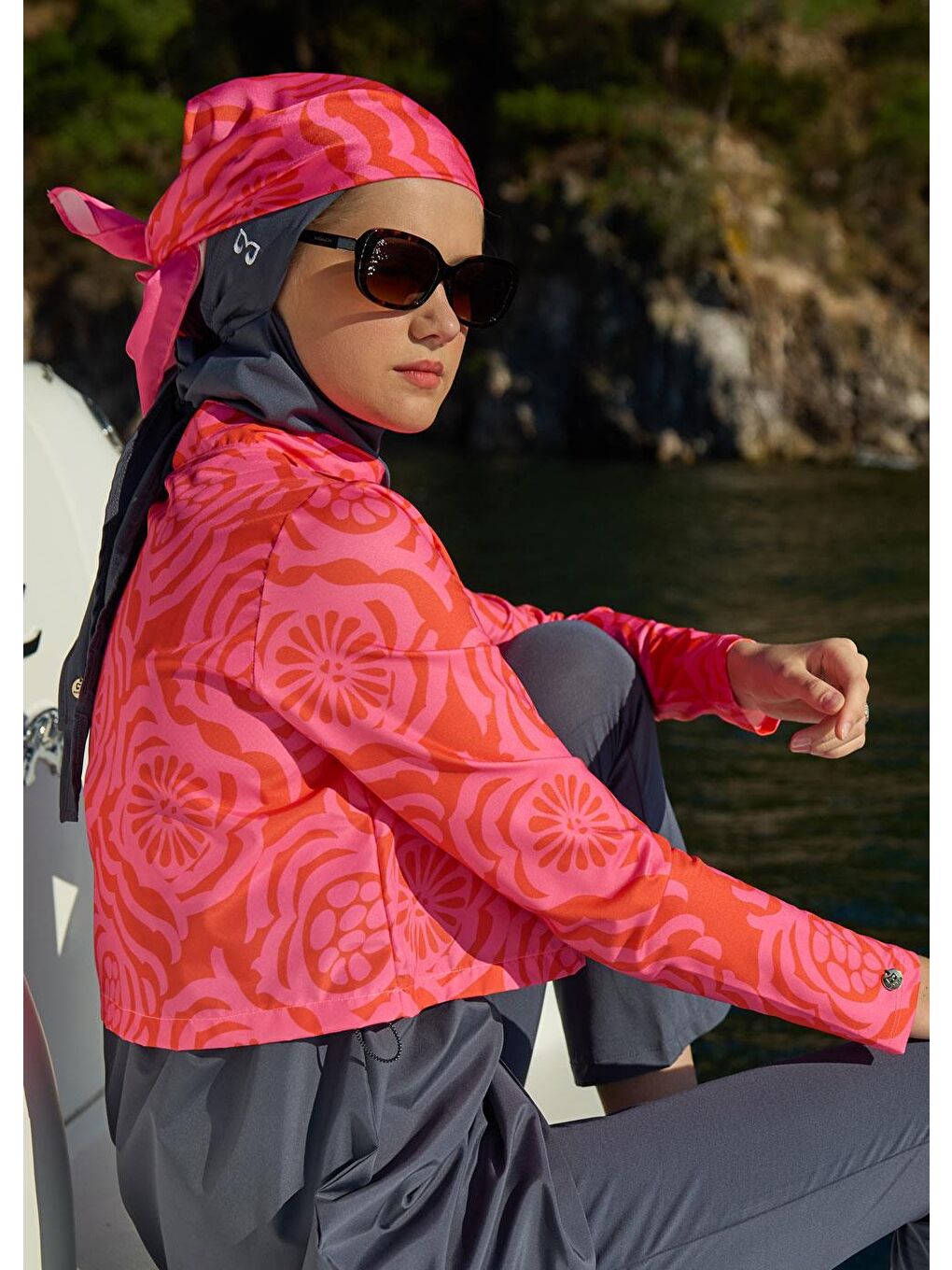 Dinamik Pembe Çiçek Paraşüt Mayo Takımı-4