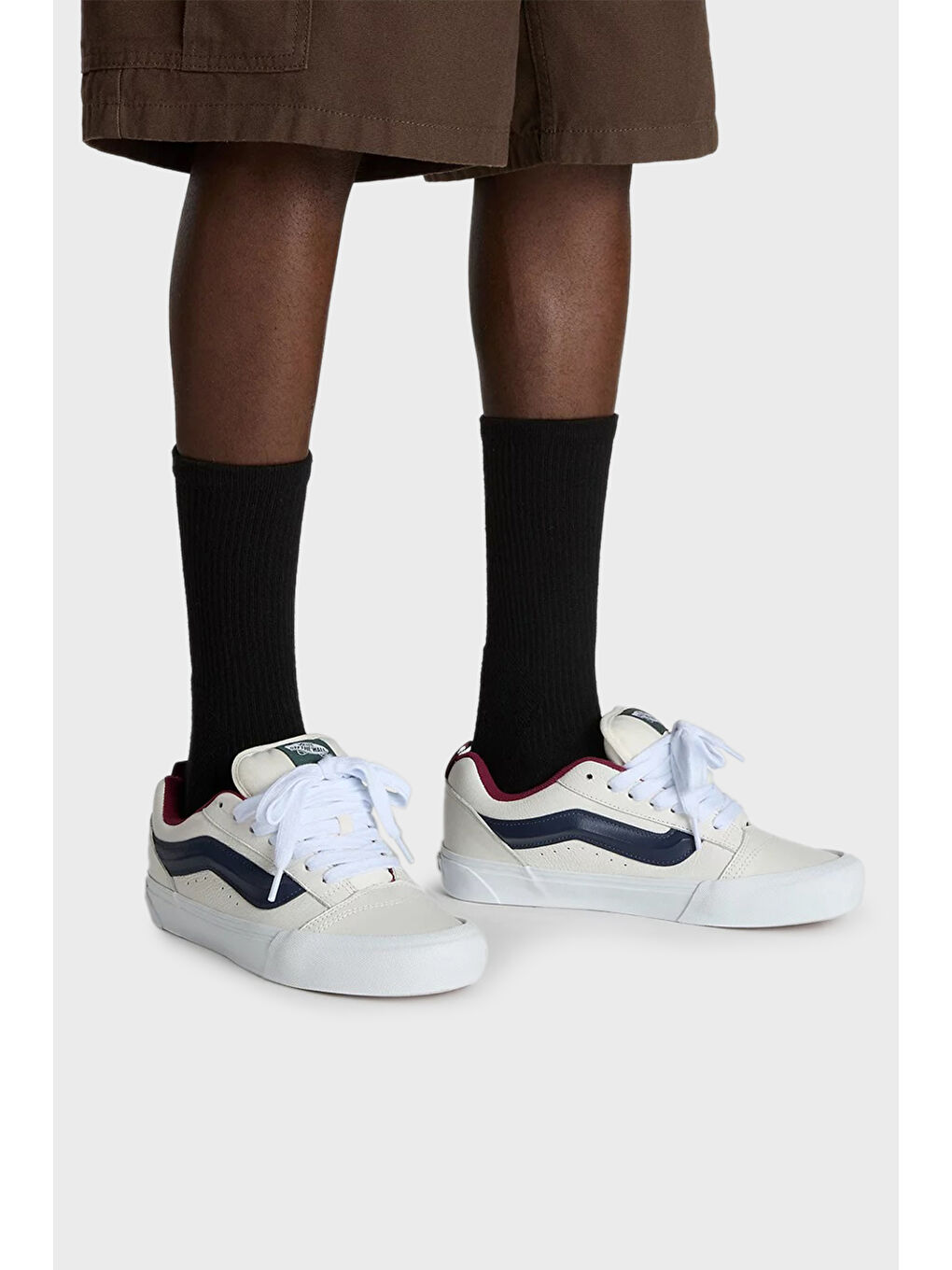 Vans Beyaz Knu Skool Deri Logolu Sneaker Unisex Ayakkabı VN000D22WTM1 - 1