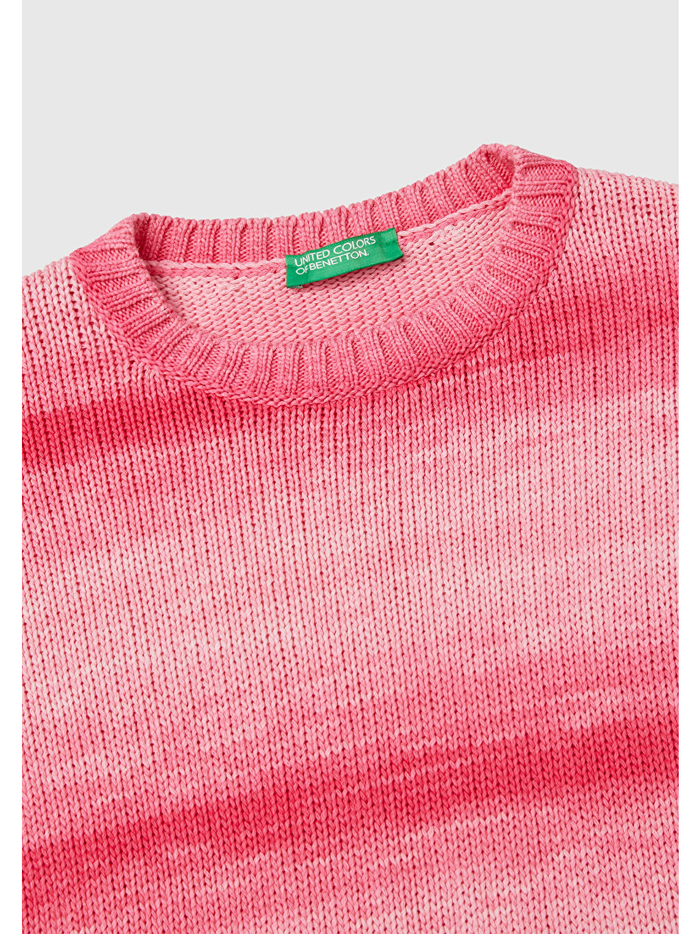 Kadın Pembe Mix %100 Pamuk Gölge Efektli Nervür Detaylı Düşük Omuzlu Kazak-5