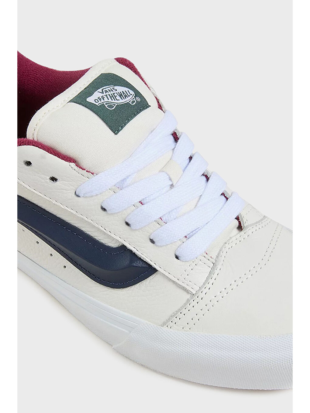 Vans Beyaz Knu Skool Deri Logolu Sneaker Unisex Ayakkabı VN000D22WTM1 - 3