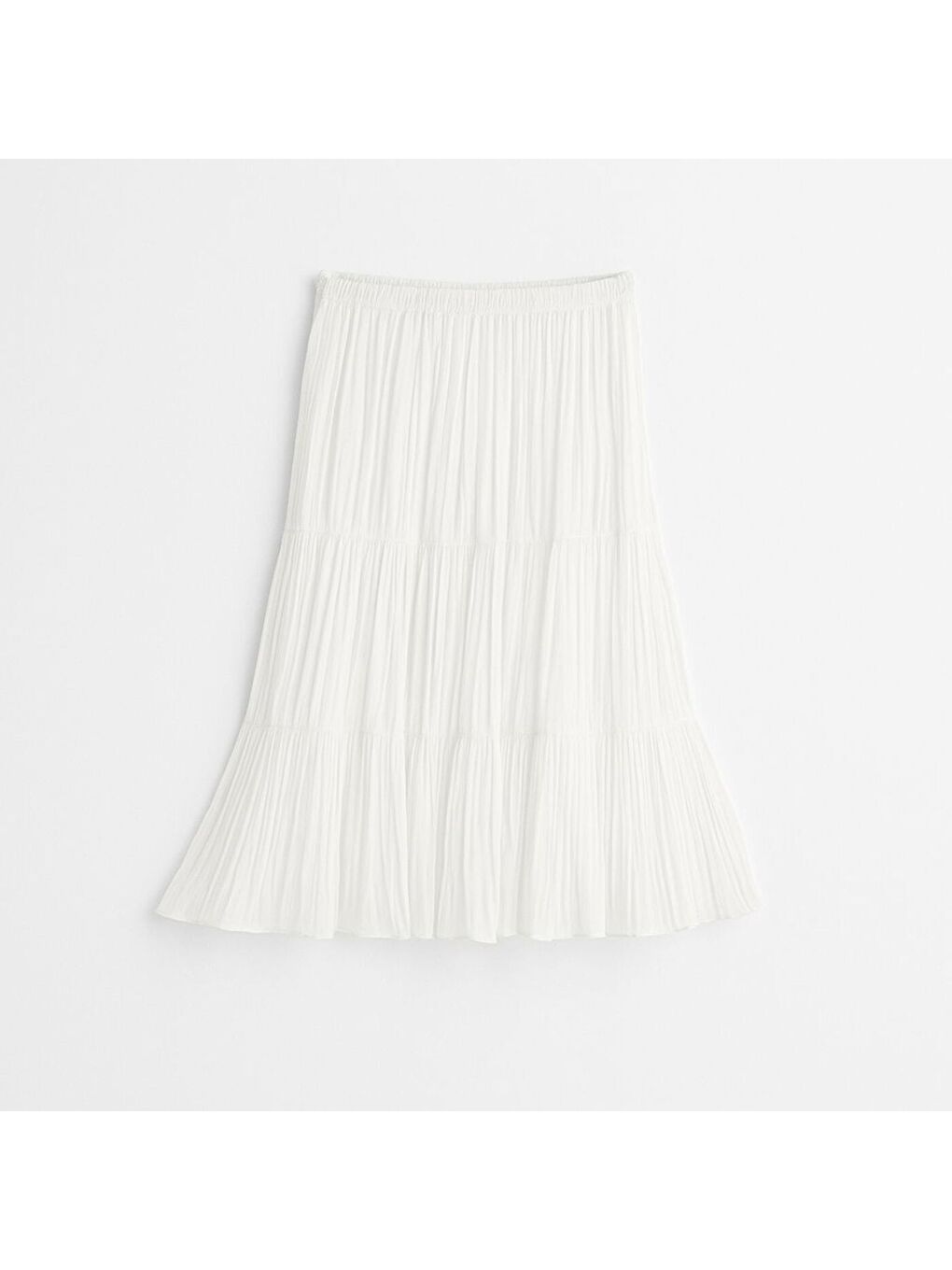 Kadın Beyaz Şifon Fırfırlı Etek