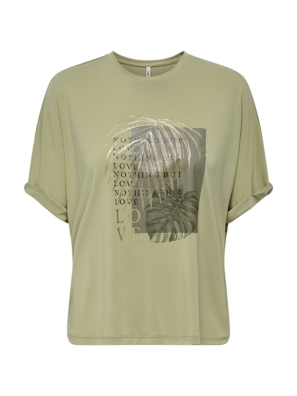 Yeşil Onlfree Regular Fit Bisiklet Yaka Desenli T Shirt 15343267