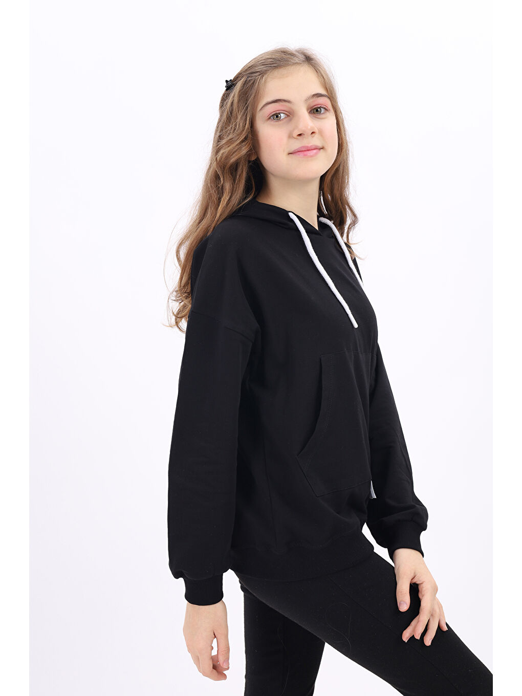 Siyah Kız Çocuk Sweatshirt-1