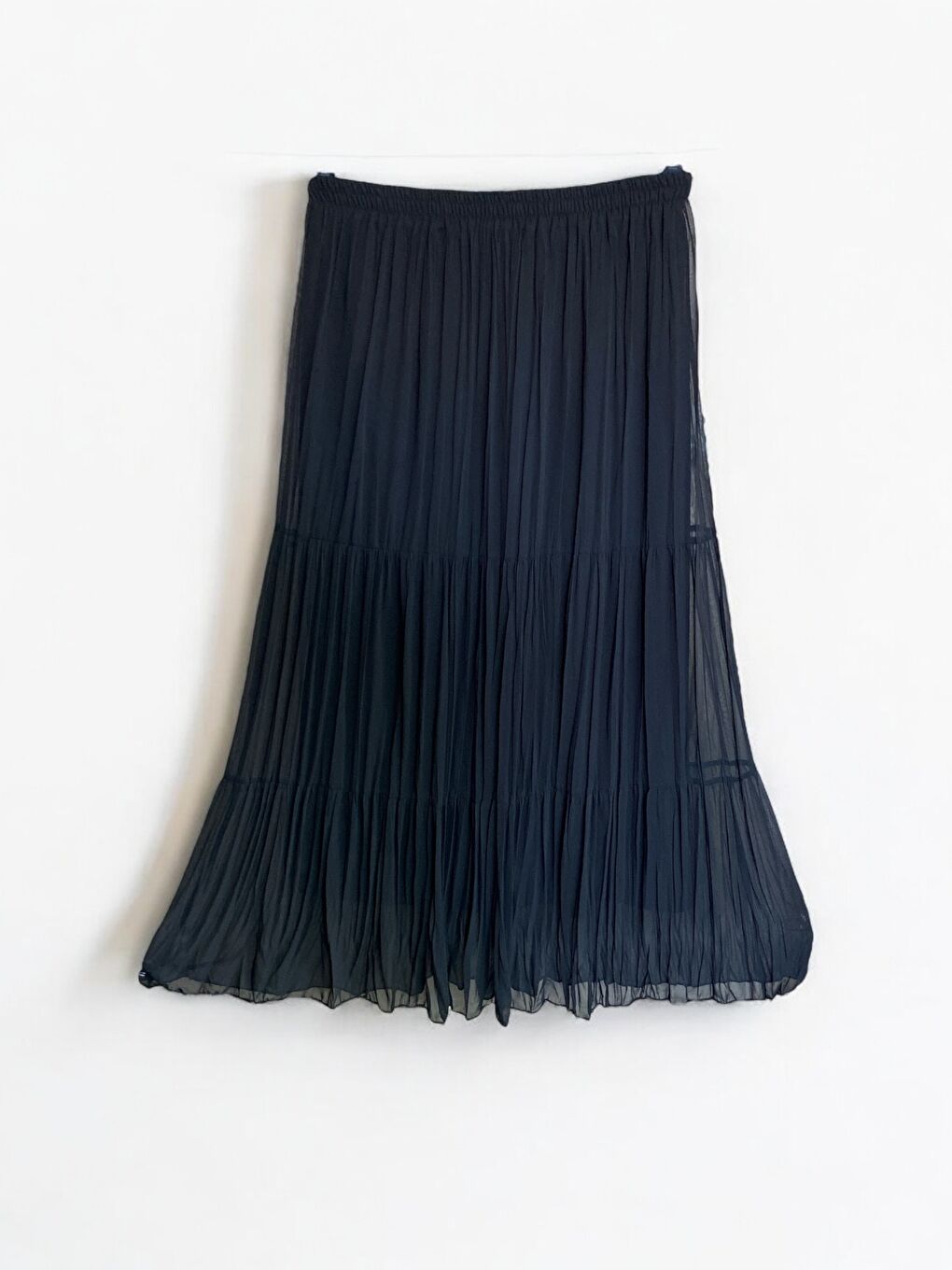 Kadın Siyah Şifon Fırfırlı Etek