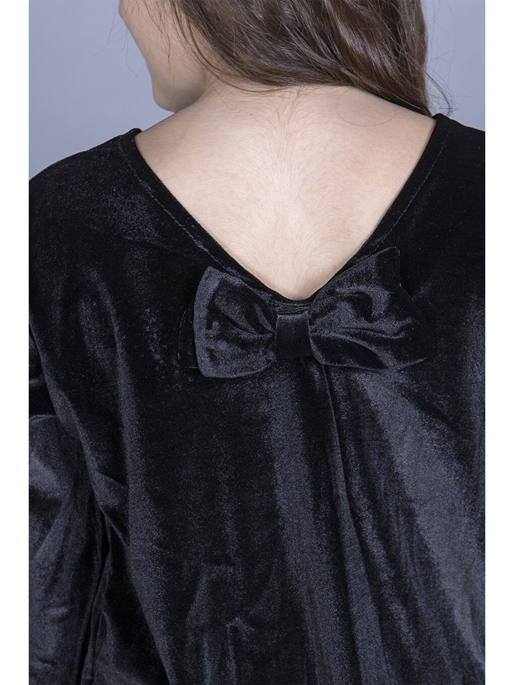 Siyah Kız Çocuk Göğsü İncili Tişört-1