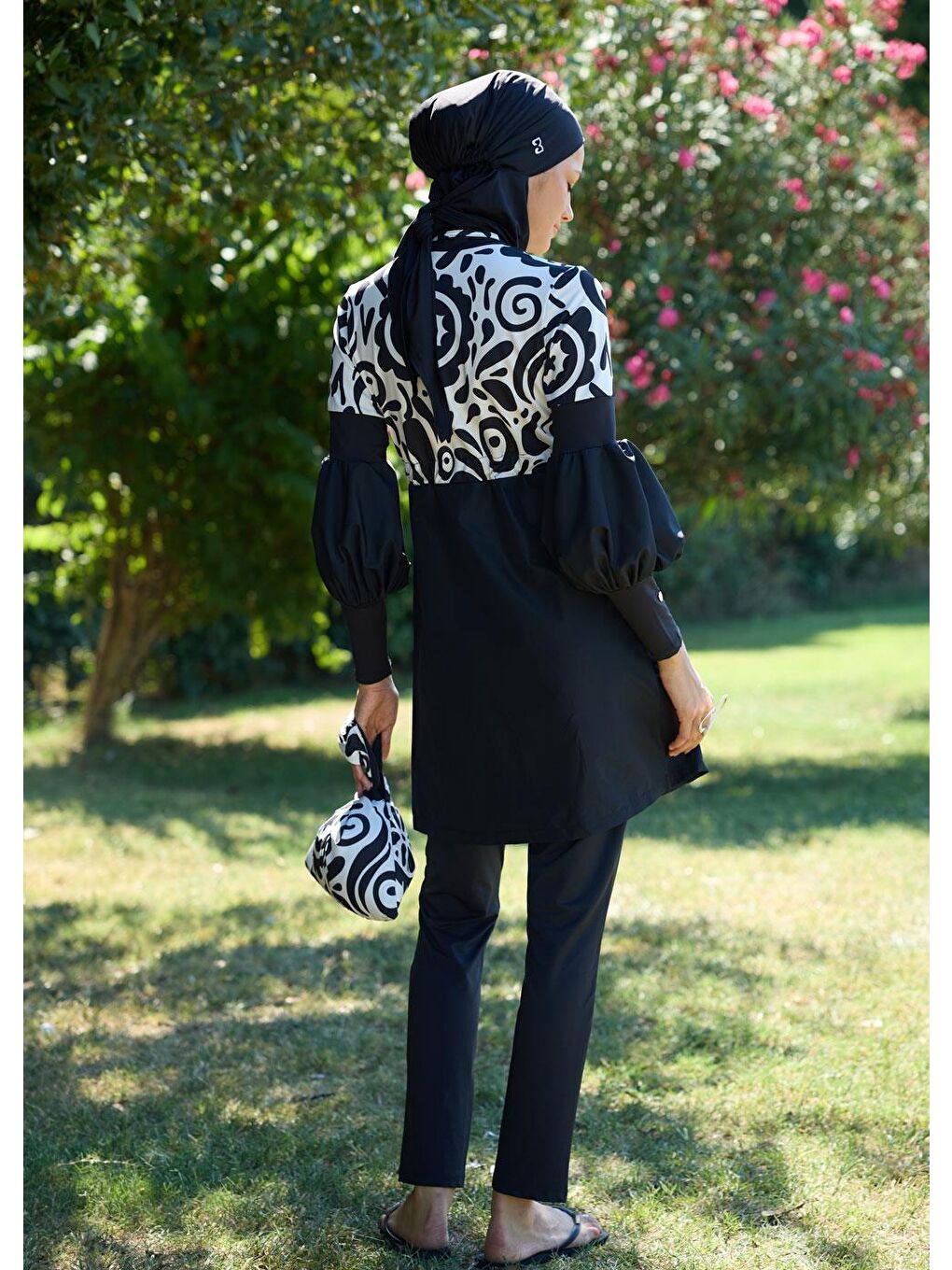 Siyah Tarz-ı Asil Tasarım Tesettür Mayo-3
