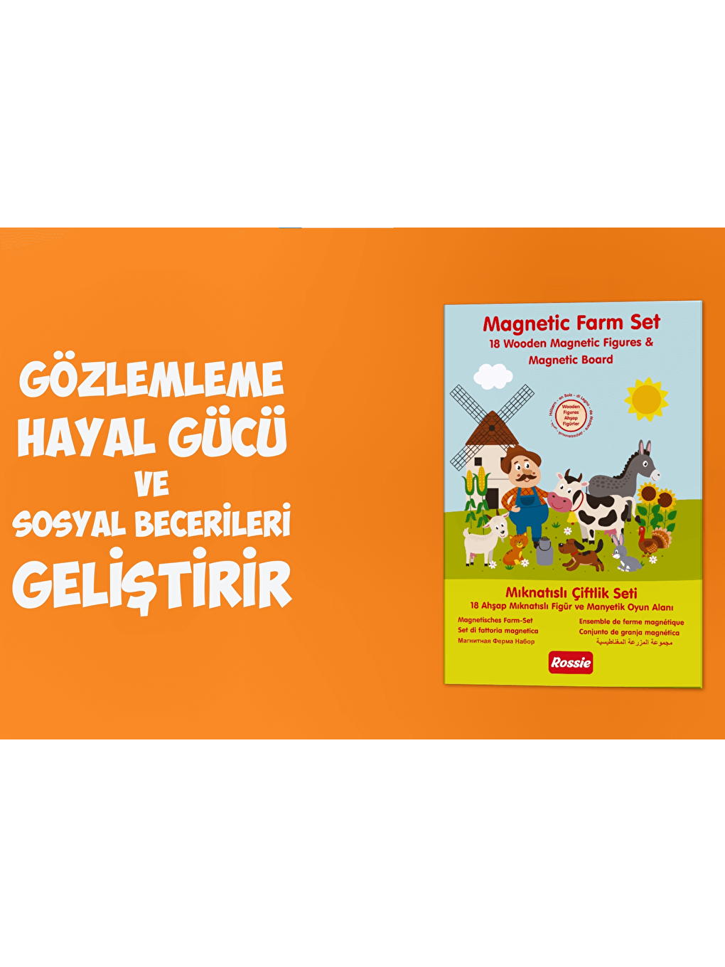 Rossie Karışık Ahşap Mıknatıslı Çiftlik Oyun Seti (Manyetik Oyun Alanı) - 2