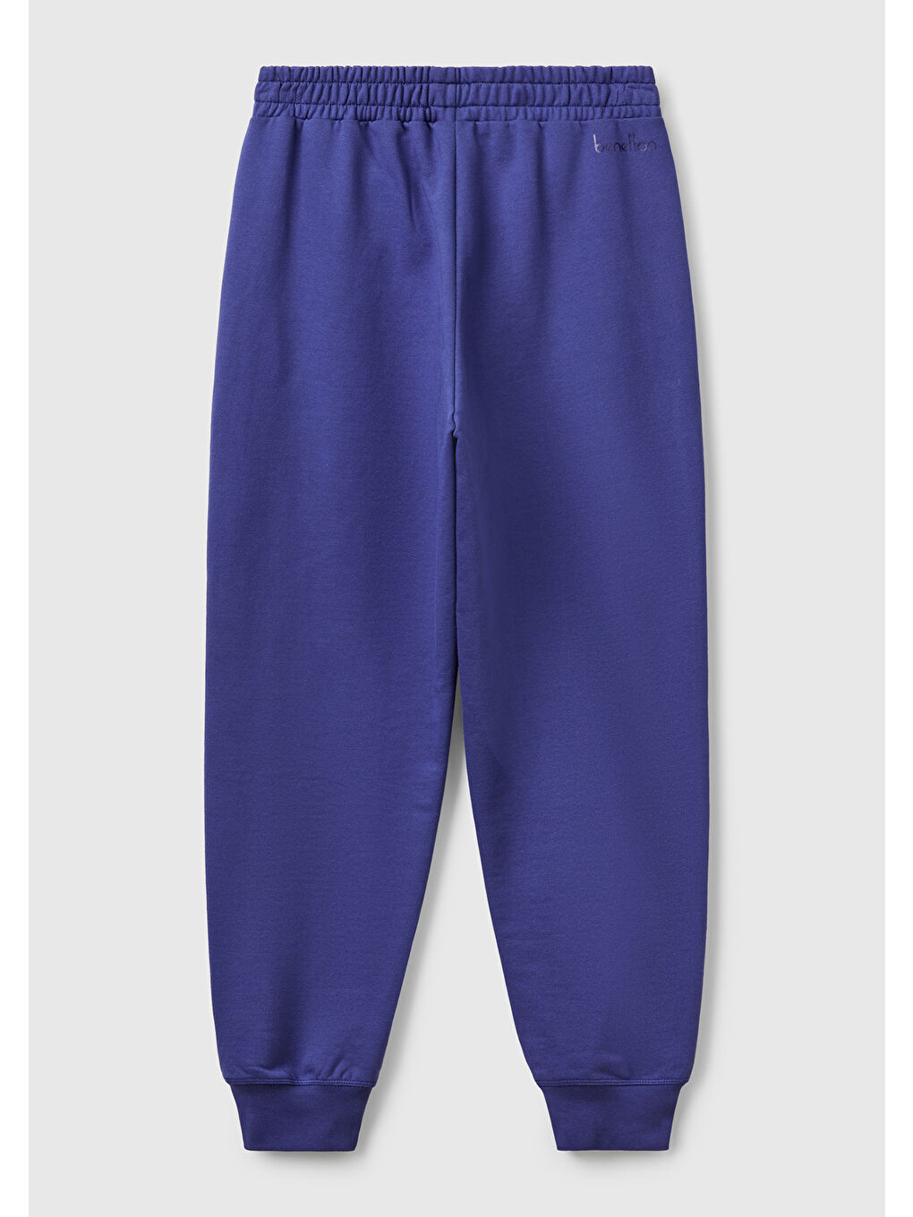 Kadın Lavanta Mavisi %100 Pamuk Manşetli Beli Lastikli Regular Fit Eşofman Altı-3