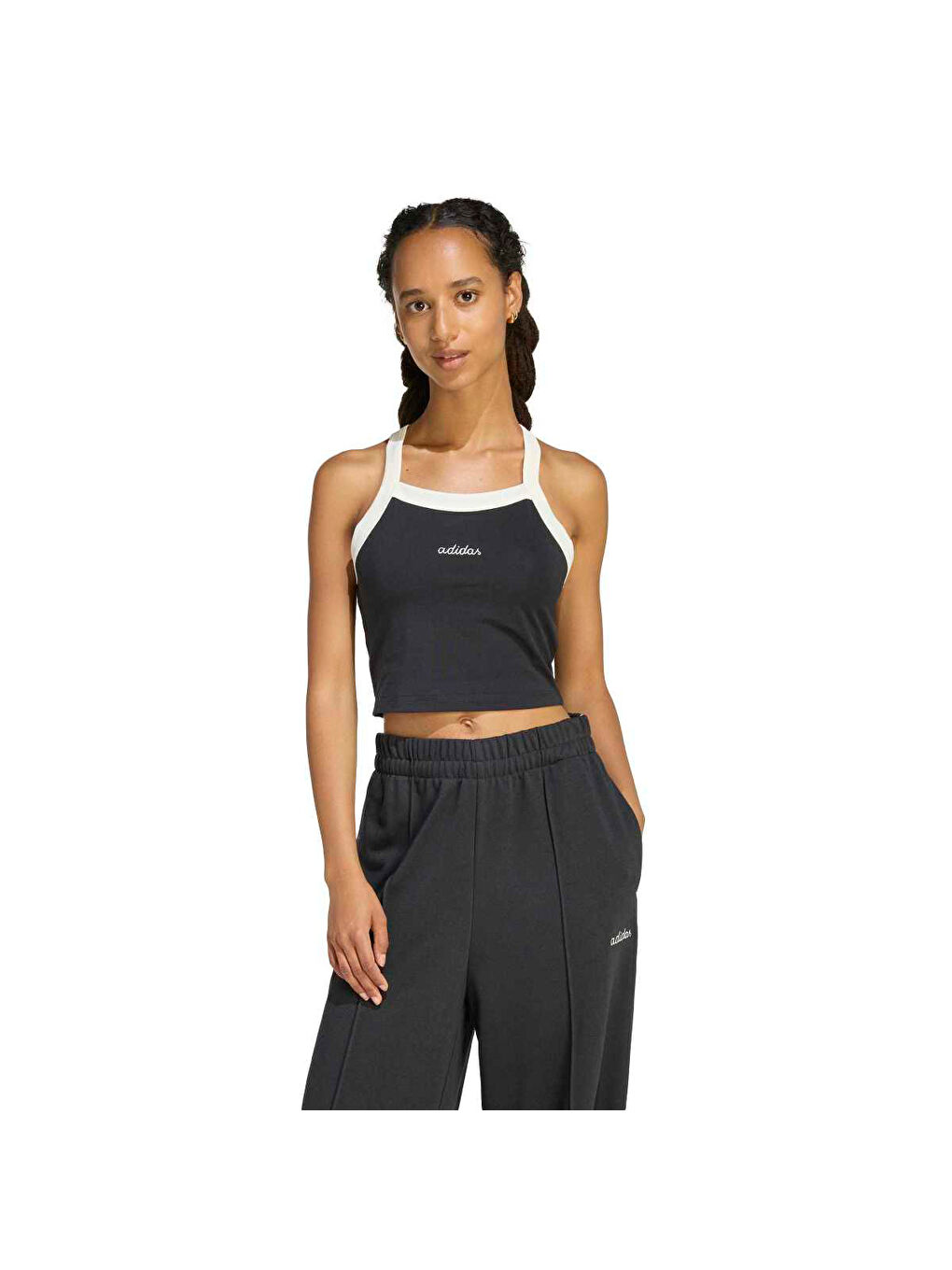 Seasonal Essentials Colorpop Embroidered Graphic Kadın Siyah Yuvarlak Yaka Atlet