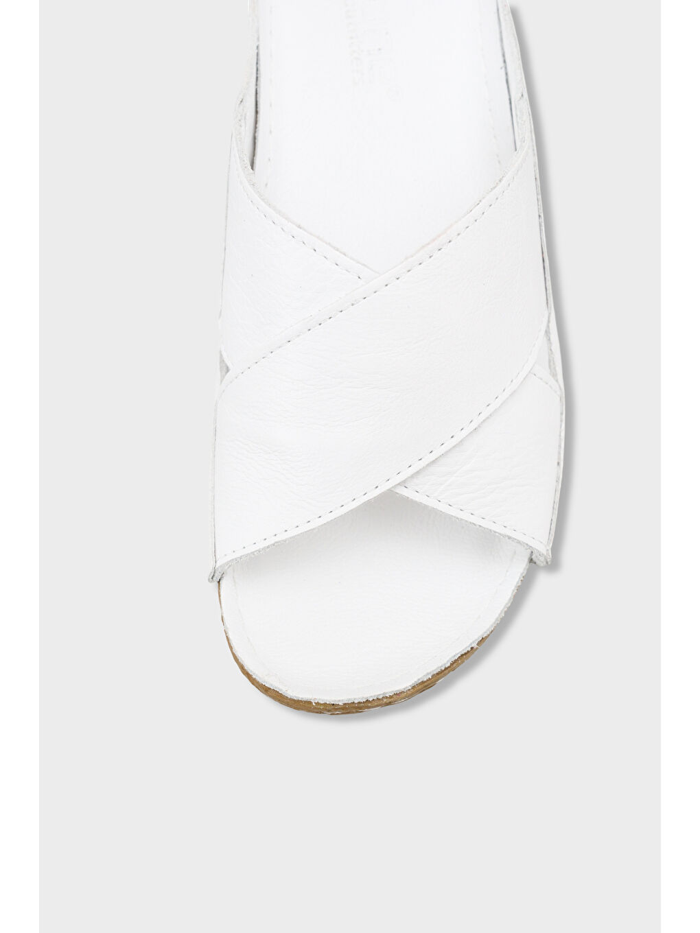 Beyaz Sophi Hakiki Deri Soft Konfor Kadın Terlik-2