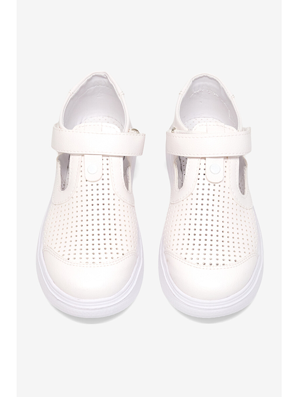 Çocuk Unisex Beyaz Çoçuk Cırtlı Sandalet-1