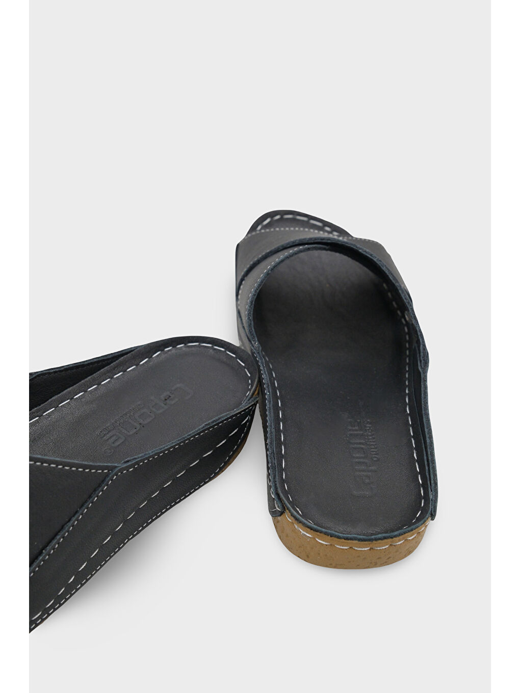 Siyah Sophi Hakiki Deri Soft Konfor Kadın Terlik-3