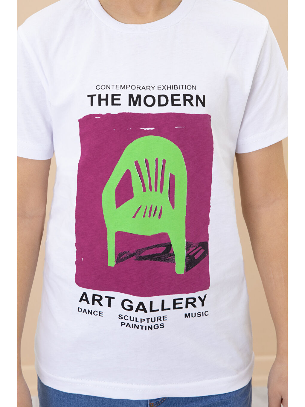 Erkek Çocuk Gri Baskılı Tişörtlü Jean Gömlekli 2li Takım 20030-2