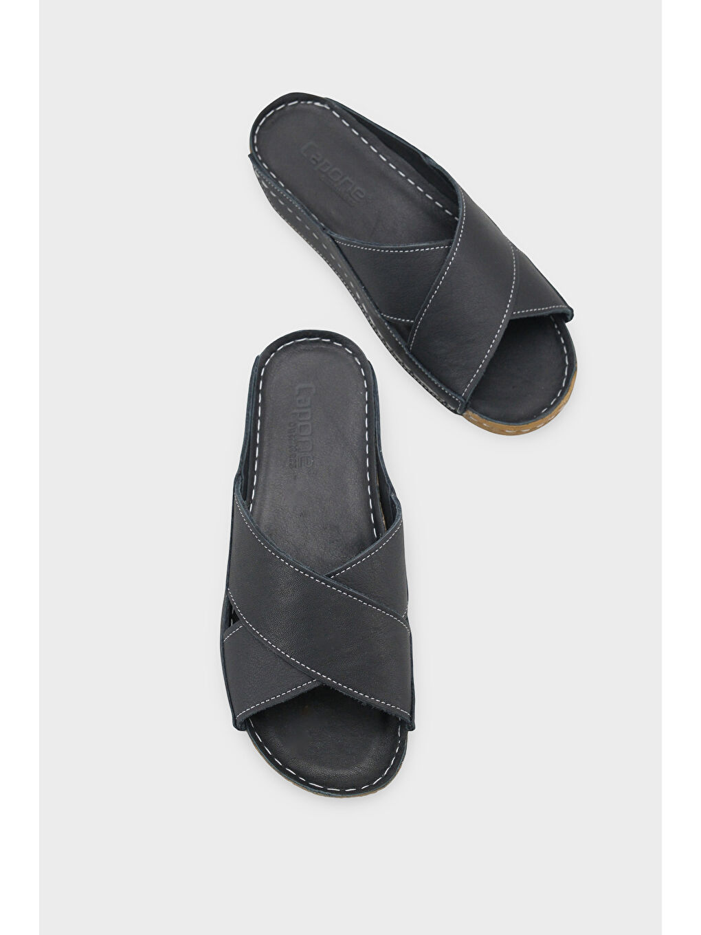 Siyah Sophi Hakiki Deri Soft Konfor Kadın Terlik-5