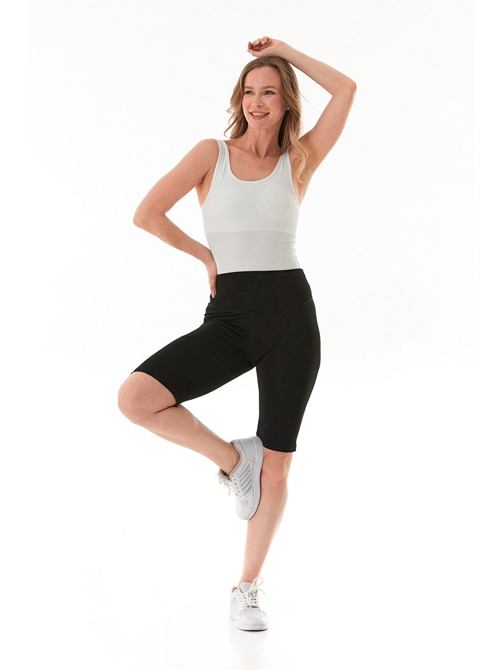 Siyah Büyük Beden Active Yazı Baskılı Tayt