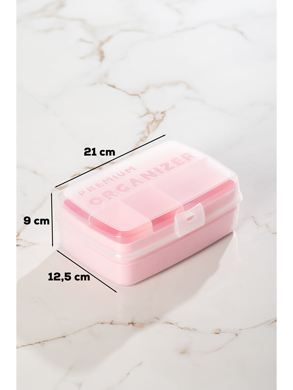 1192-2 Premium 12 Bölmeli Çok Amaçlı Organizer Saklama Kabı Pembe-2