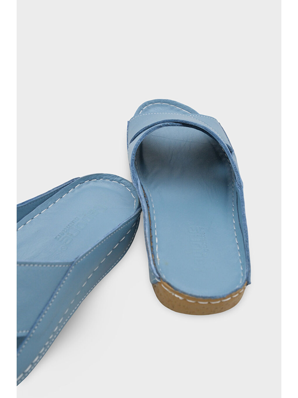 Mavi Sophi Hakiki Deri Soft Konfor Kadın Terlik-3