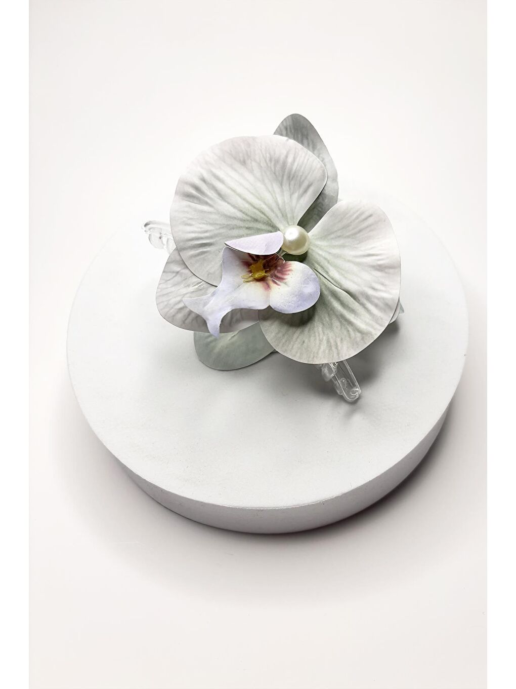 Turkuaz MANDAL-Orkide Çiçekli Aloha Büyük Mandal Toka-1