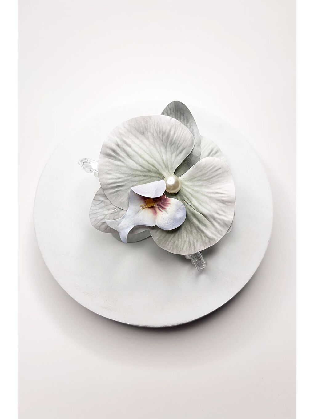 Turkuaz MANDAL-Orkide Çiçekli Aloha Büyük Mandal Toka-3