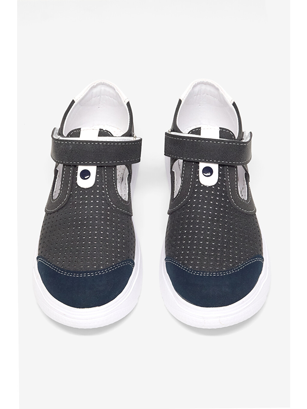 Çocuk Unisex Gri Çoçuk Cırtlı Sandalet-1