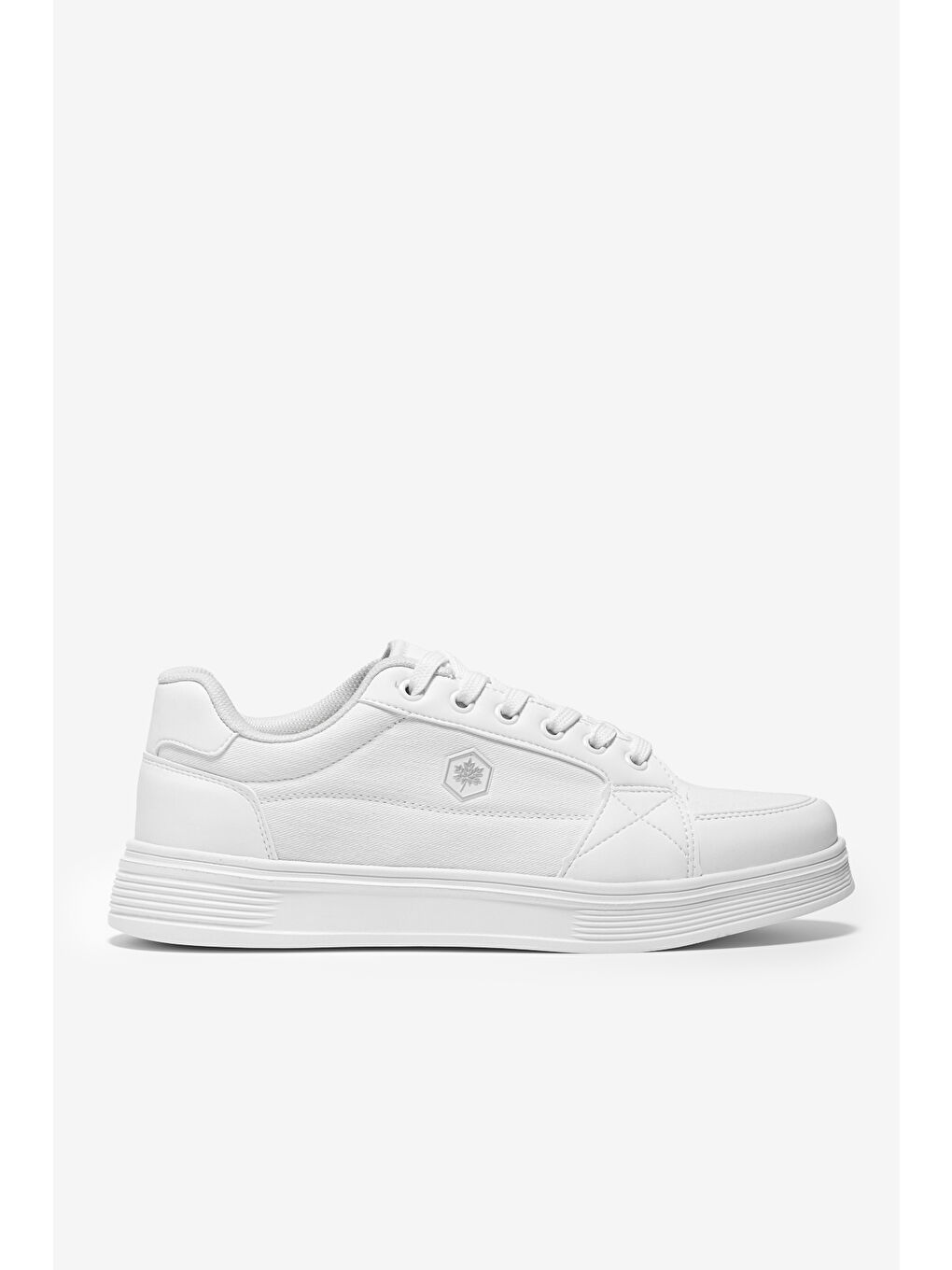 Erkek Beyaz Rahat Kalıp Faylon Taban Bağcıklı Spor Ayakkabı-3