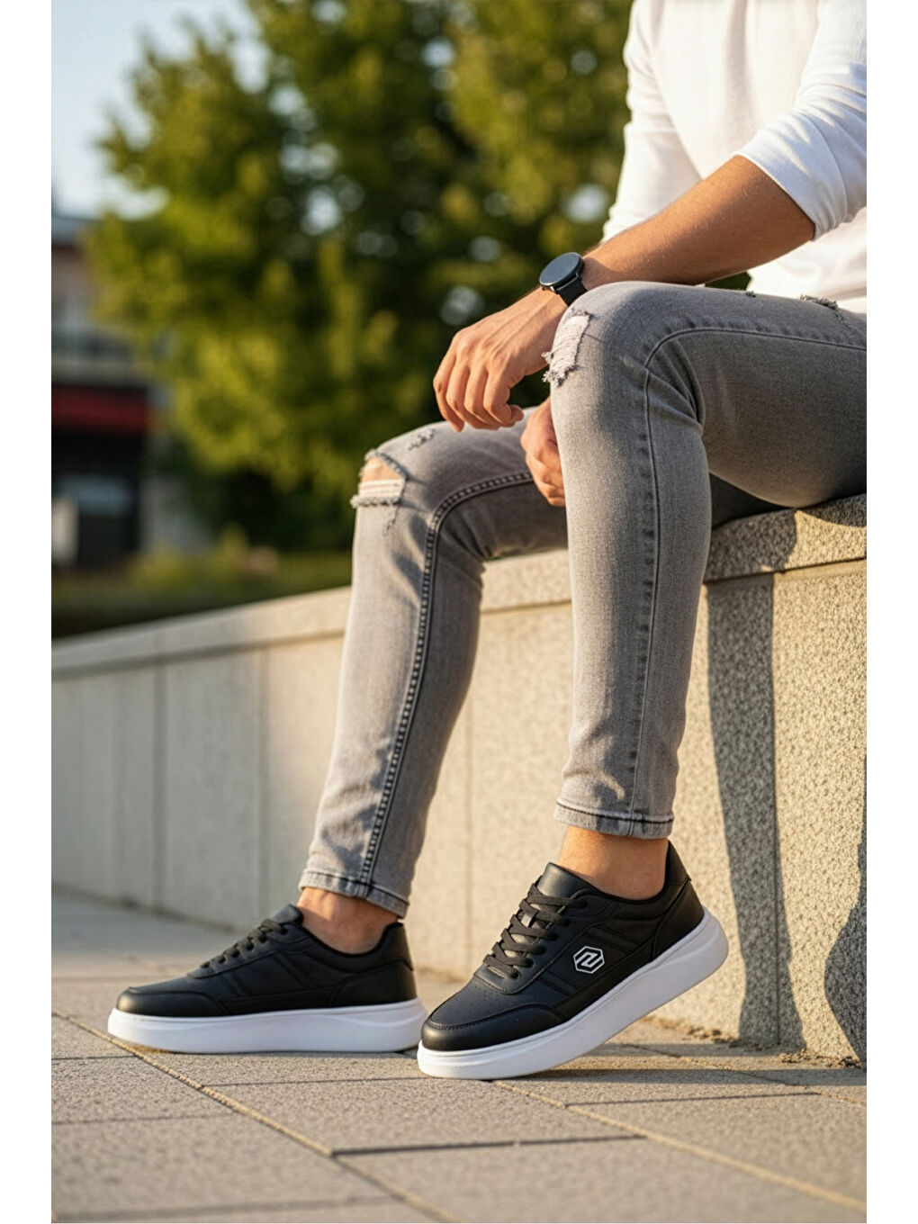 Siyah D07003 Günlük Ortopedik Erkek Sneaker Spor Ayakkabı