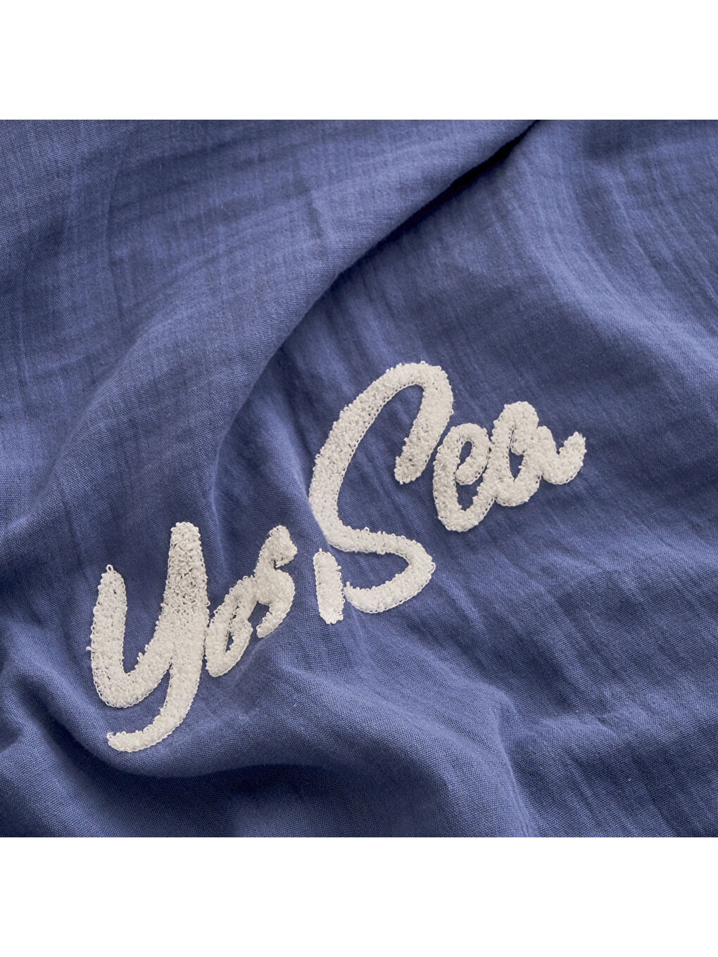 %100 Pamuk Marine Punch Nakışlı Çift Kişilik Yatak Örtüsü Seti Lacivert (240x260 cm)-5