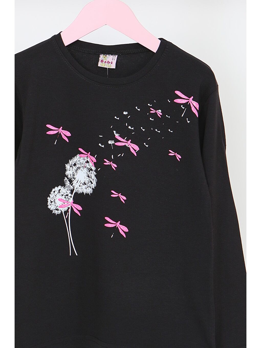Kız Çocuk Siyah Uzun Kollu Baskılı Penye Badi - 27690-1