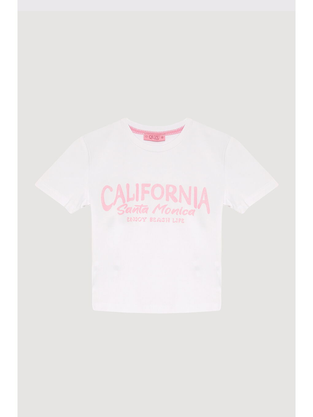 California Yazılı Kısa Kollu Tişört Beyaz
