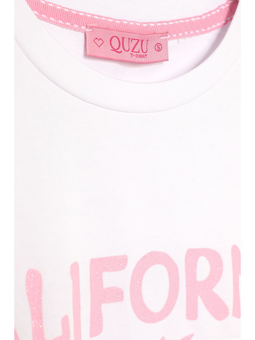 California Yazılı Kısa Kollu Tişört Beyaz-1