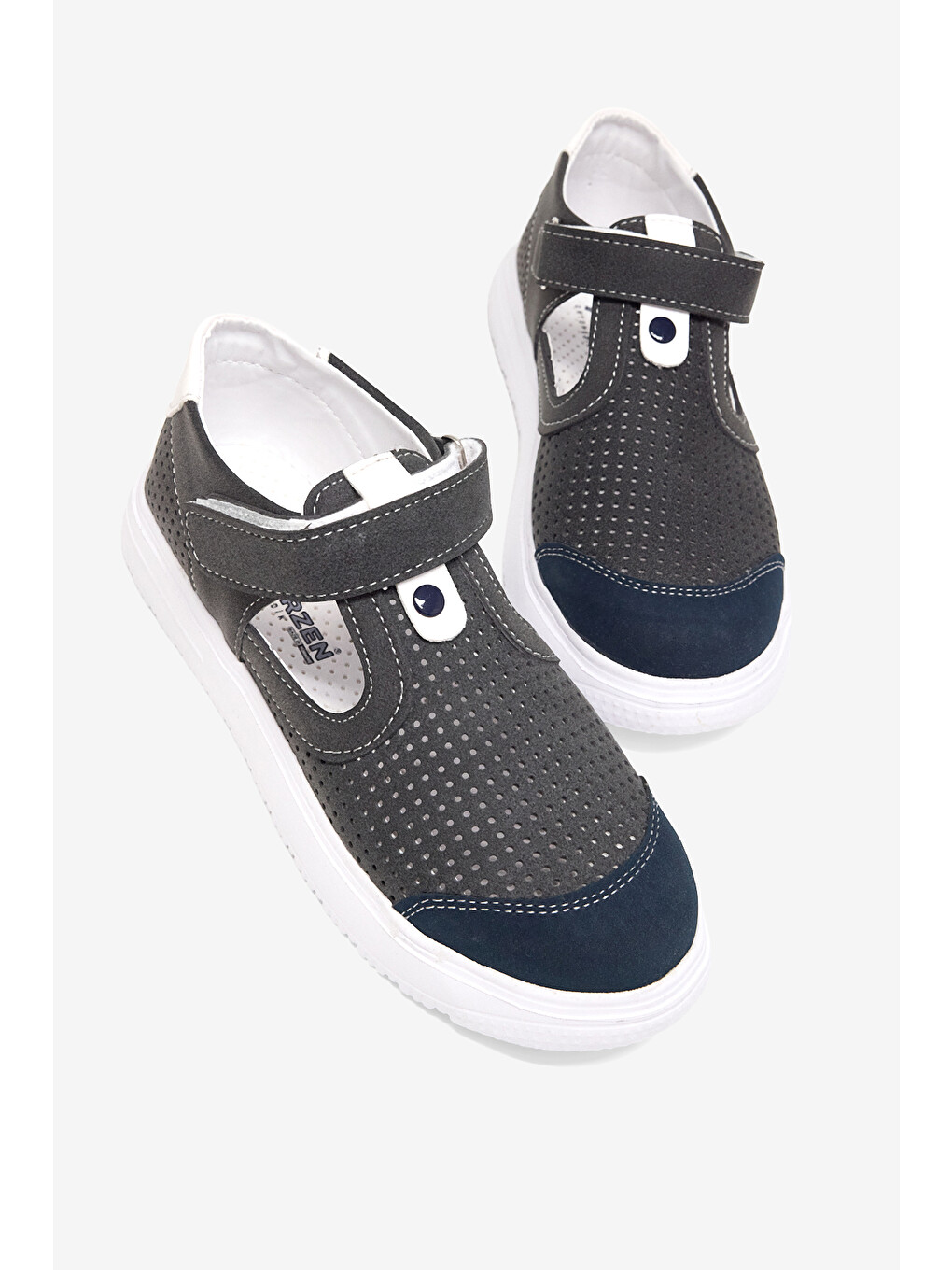 Çocuk Unisex Gri Çoçuk Cırtlı Sandalet-2