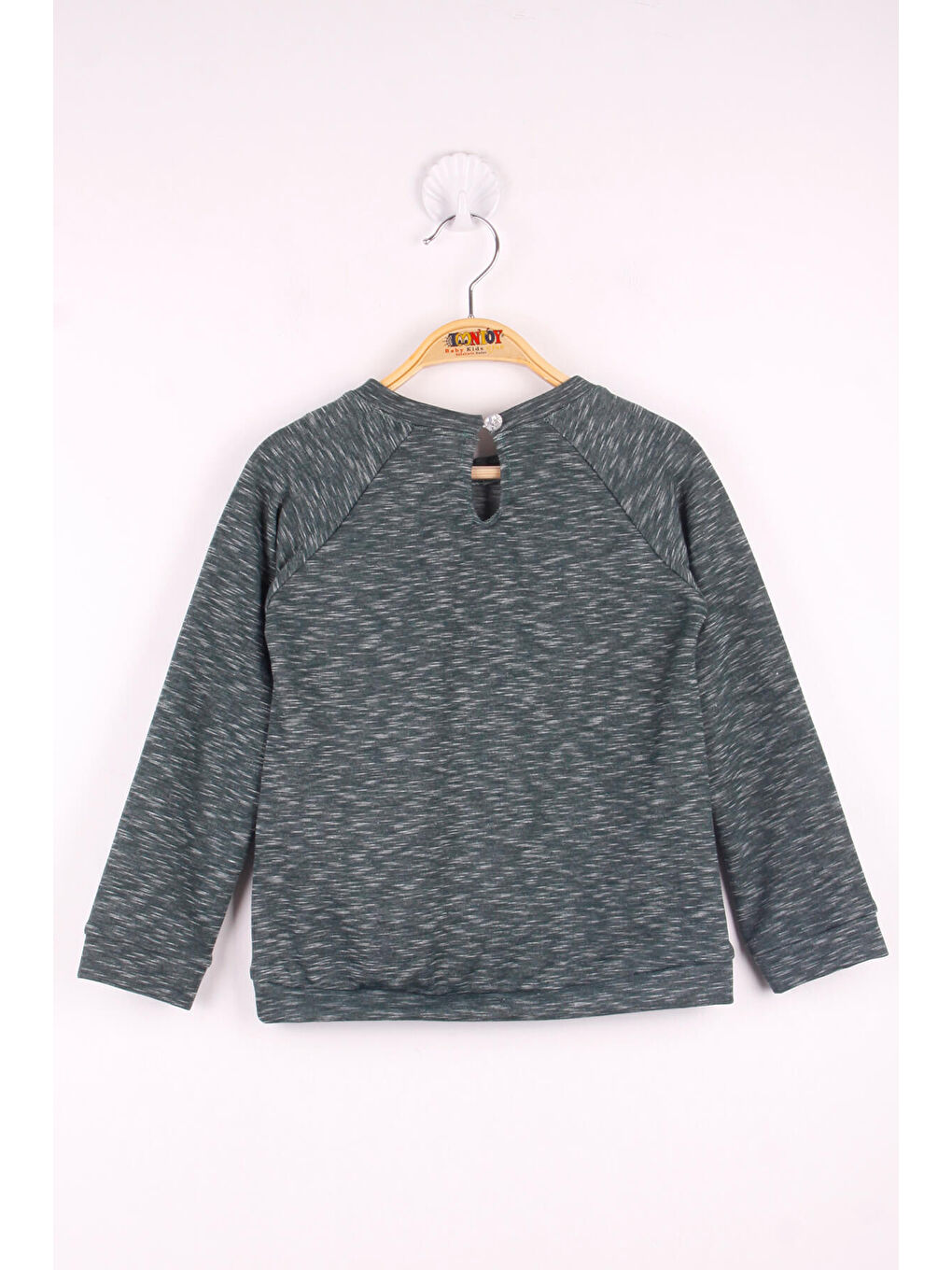 Yeşil Kız Çocuk Çanta Nakışlı Sweatshirt-1