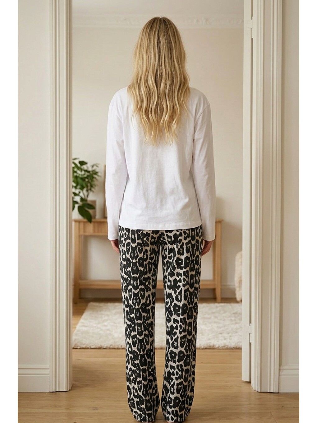 Karışık Örme Pamuklu Pijama Takımı 8028-1
