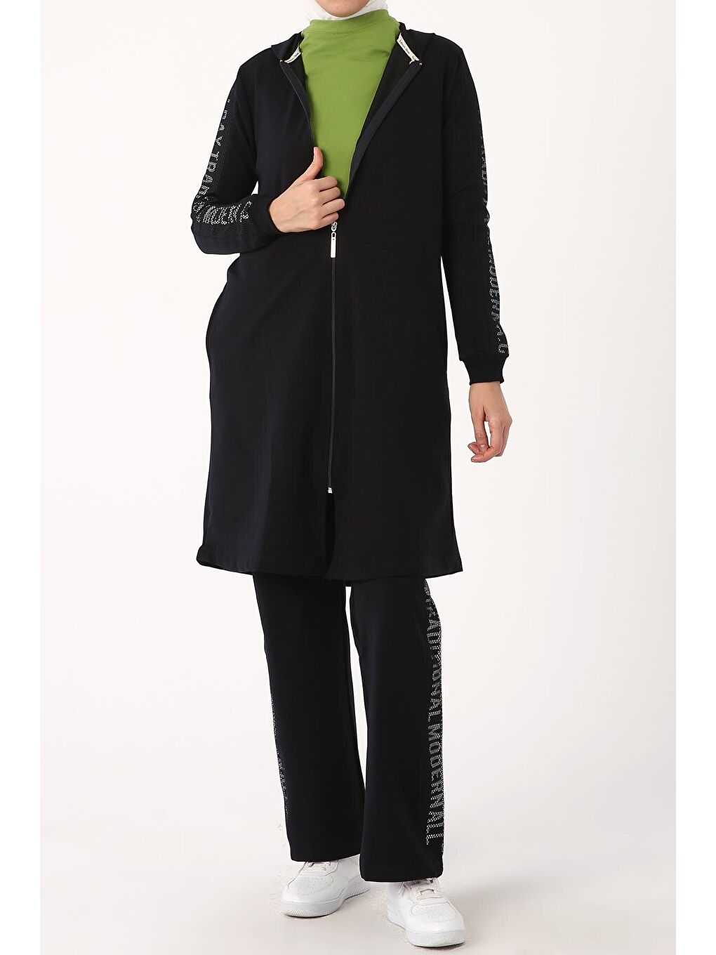 Lacivert Baskılı Fileli Eşofman Takımı-1