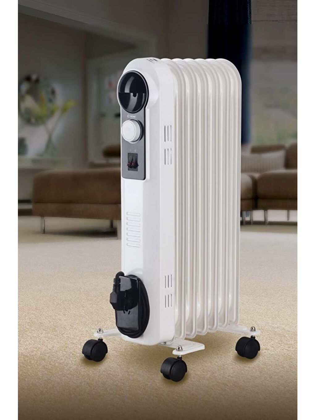 Kht-8457 Devrilme Korumalı 7 Bölmeli Yağlı Radyatör Beyaz-2