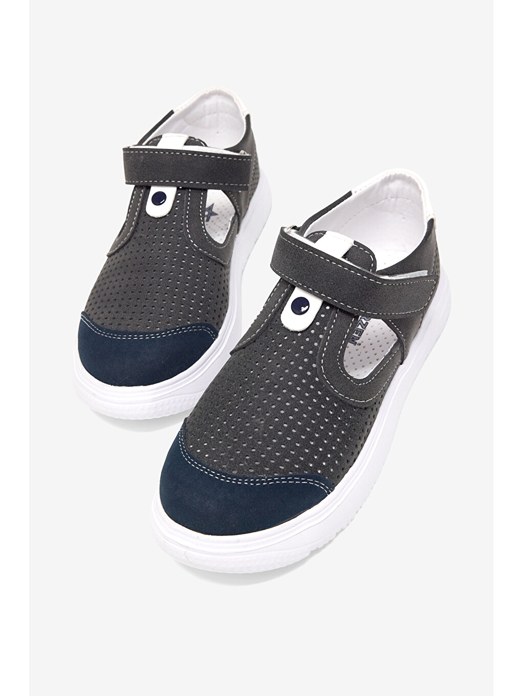 Çocuk Unisex Gri Çoçuk Cırtlı Sandalet-3