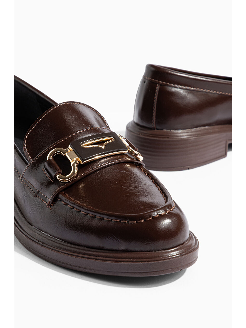 Kahverengi D705 Günlük Ortopedik Kadın Loafer Ayakkabı-4