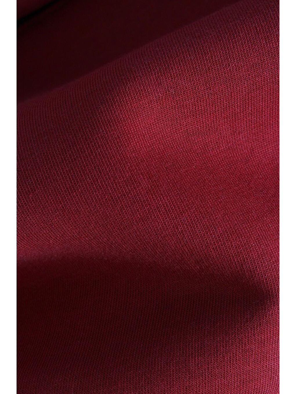 Bordo-Çıtçıt Yakalı Ribana Detaylı Şardonlu Sweat Tunik-7