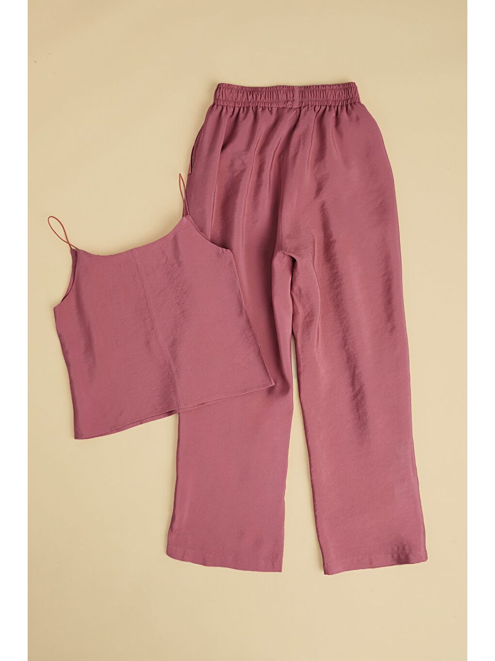 Pembe Basic İp Askılı Beli Lastikli Kız Çocuk 2 Li Takım-1