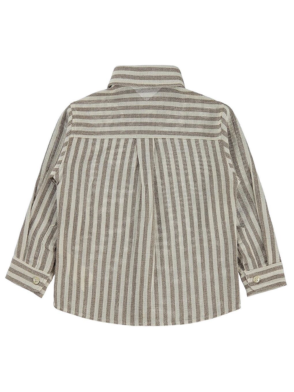 Kahverengi Boys Çizgili Basic 2-5 Yaş Gömlek - Kahve 2-3 Yaş-1