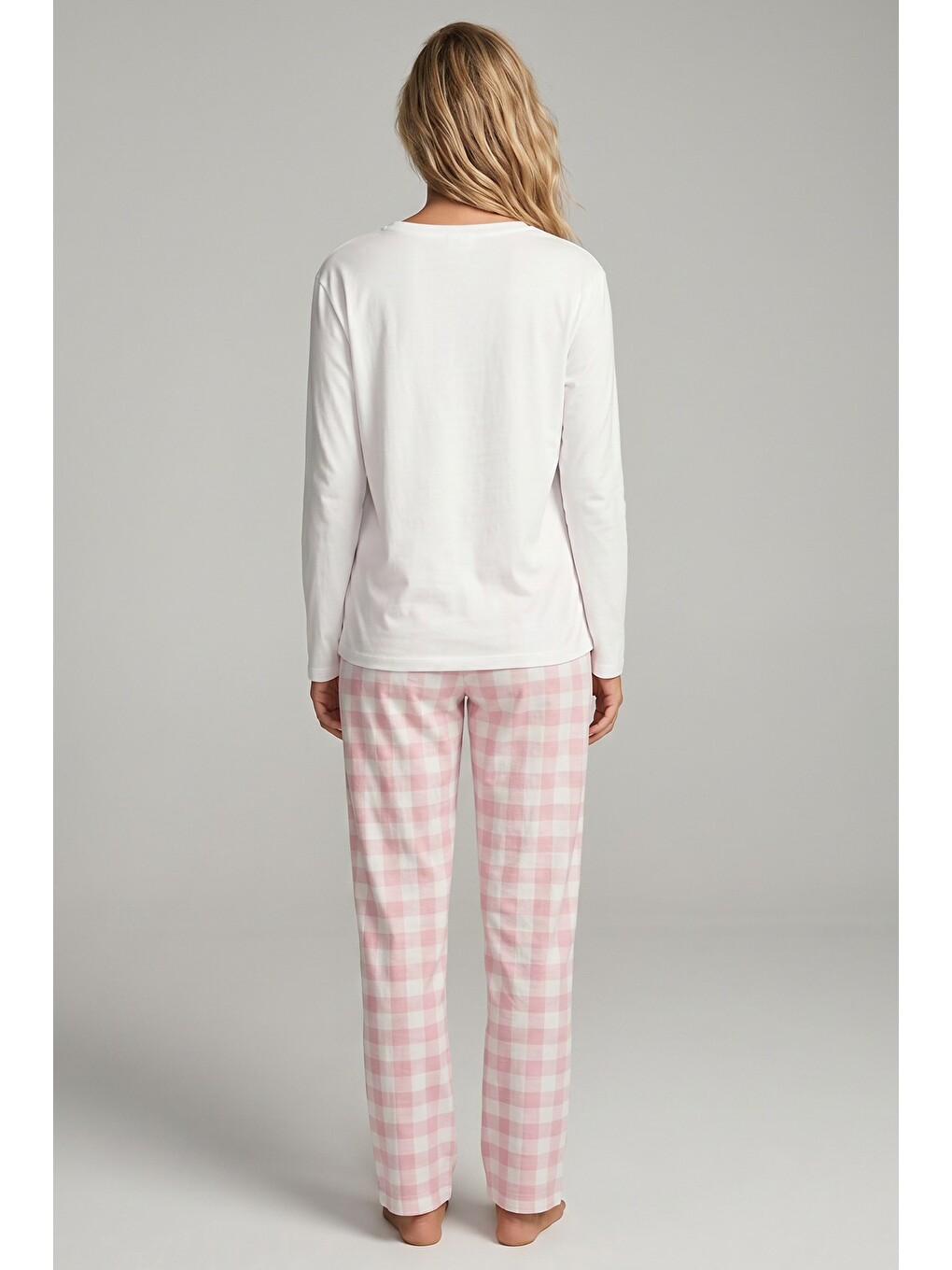 Karışık Örme Pamuklu Pijama Takımı 8027-2